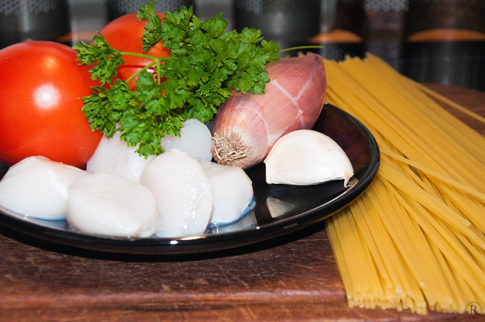 Scallops mit Spaghetti